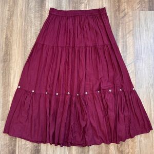 Vintage Southwest Canyon Ruffle Tiered Broomstick Western Skirt, XL
